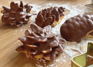 Kleine Kunstwerke – Rezept für einfache, leckere Ausstecherle Wihnachtsplätzchen in Form von Tannenzapfen