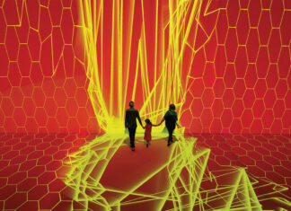 Gewinnspiel – KITZ verlost Karten für Digital by Nature eine Familie vor einem computer generierten Hintergrund