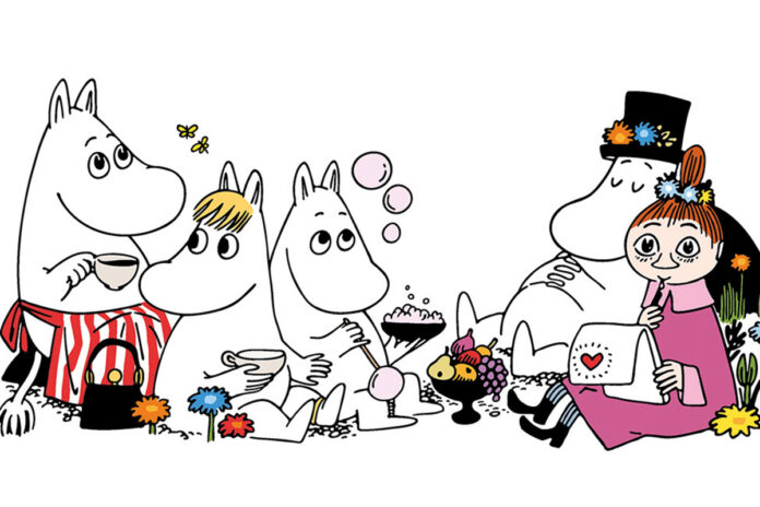 Die Mumins sitzen zusammen